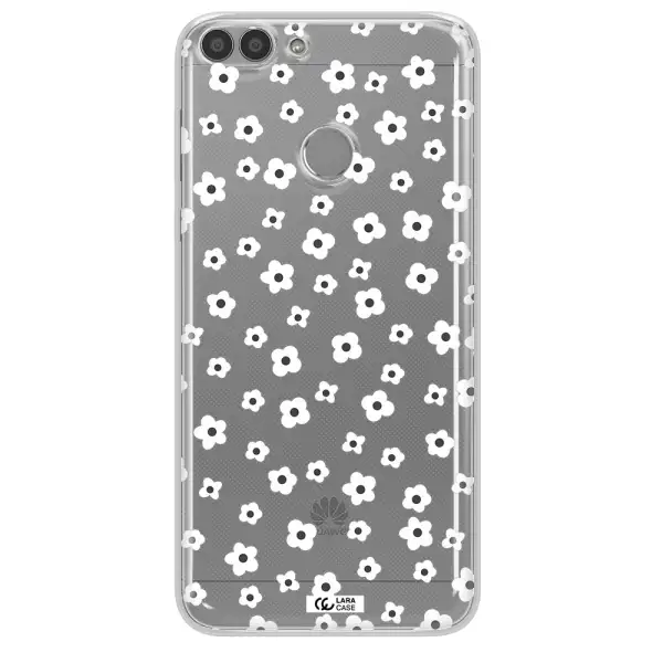 Five Petal White Flower Huawei P Smart Clear TPU Case
