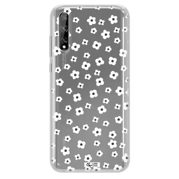 Five Petal White Flower Huawei P Smart S Clear TPU Case