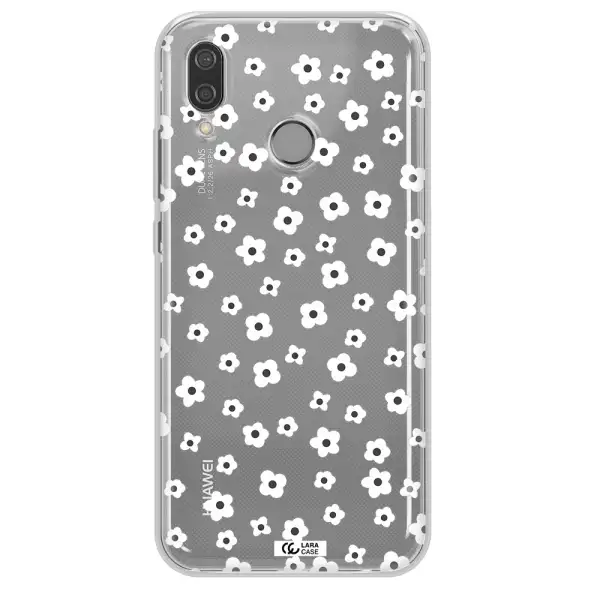 Five Petal White Flower Huawei P20 Lite Clear TPU Case