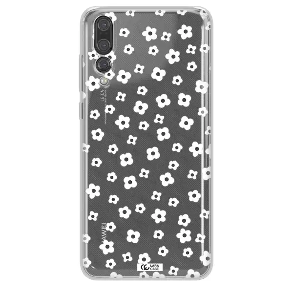 Five Petal White Flower Huawei P20 Pro Clear TPU Case