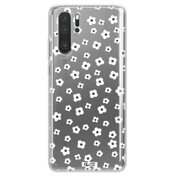 Five Petal White Flower Huawei P30 Pro Clear TPU Case