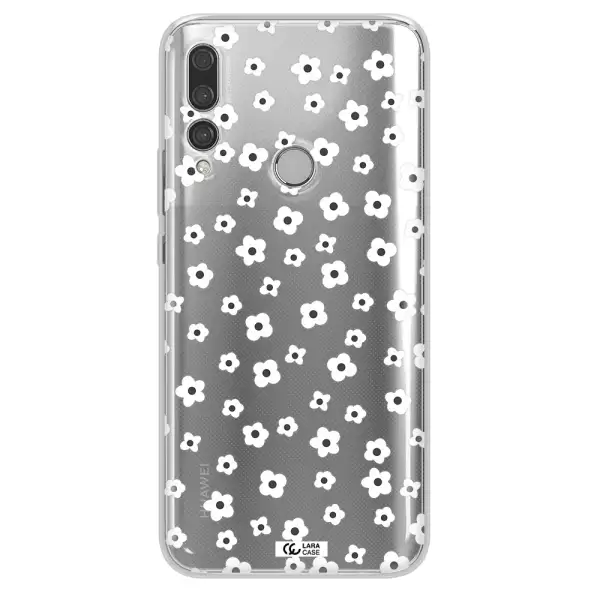 Five Petal White Flower Huawei Y9 Prime 2019 Clear TPU Case