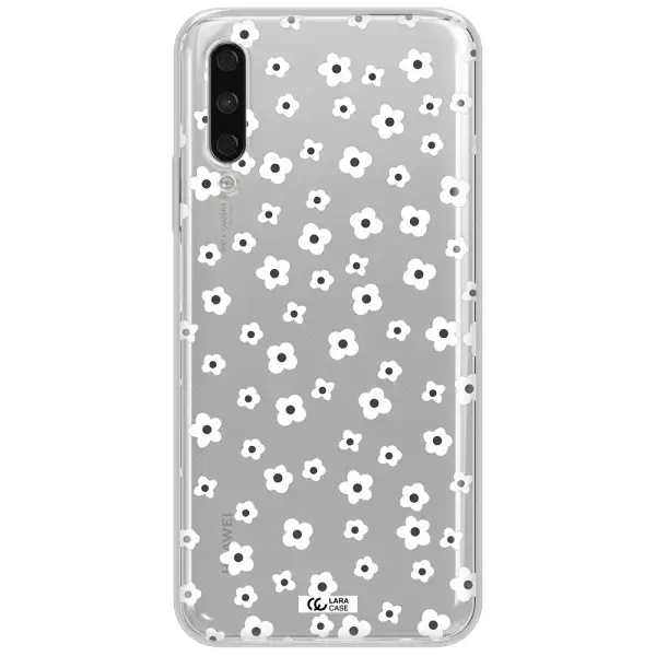 Five Petal White Flower Huawei Y9S Clear Tpu Case