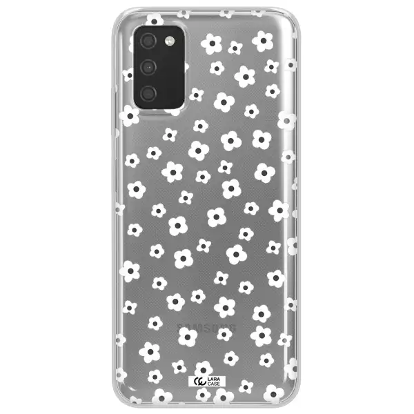 Five Petal White Flower Samsung A03S Clear TPU Case