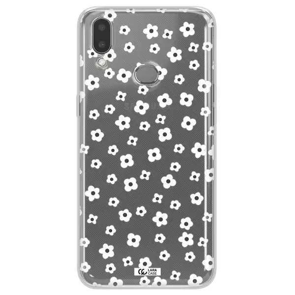 Five Petal White Flower Samsung A10S Clear TPU Case