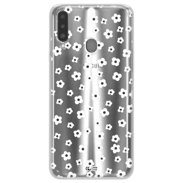 Five Petal White Flower Samsung A20S Clear TPU Case
