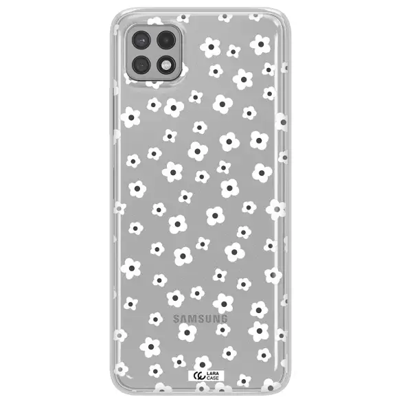 Five Petal White Flower Samsung A22 5g Clear TPU Case