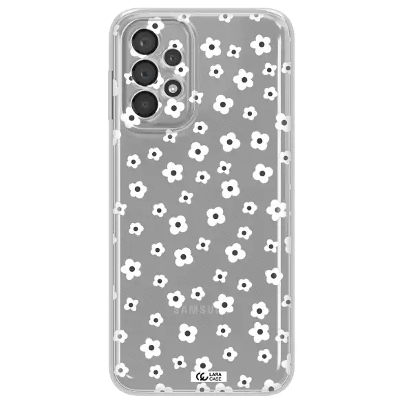 Five Petal White Flower Samsung A23 5G Clear Tpu Case