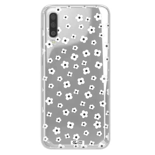 Five Petal White Flower Samsung A50S Clear Tpu Case
