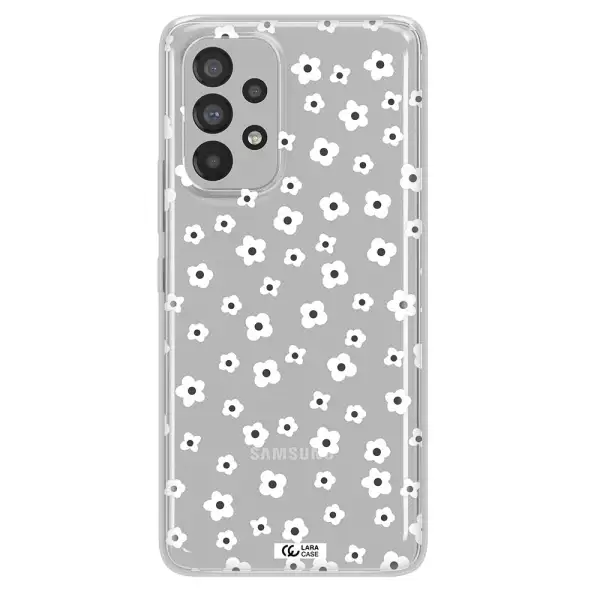 Five Petal White Flower Samsung A53 Clear TPU Case