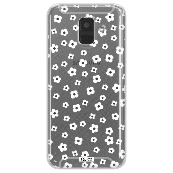 Five Petal White Flower Samsung A6 Clear TPU Case
