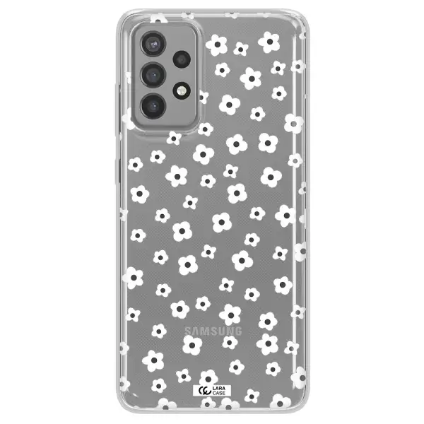 Five Petal White Flower Samsung A72 Clear TPU Case