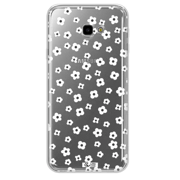 Five Petal White Flower Samsung J4 Plus Clear TPU Case