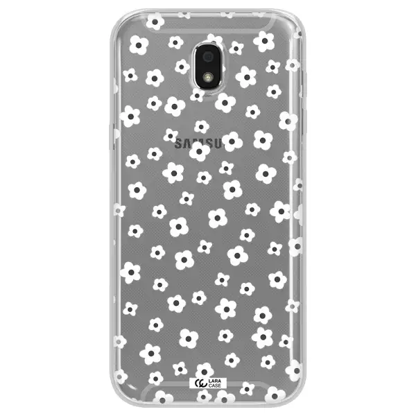 Five Petal White Flower Samsung J5 2017 Clear TPU Case