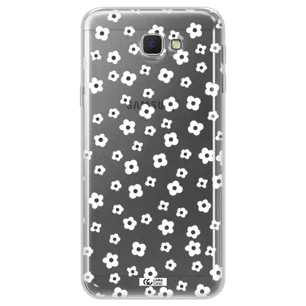 Five Petal White Flower Samsung J5 Prime Clear TPU Case