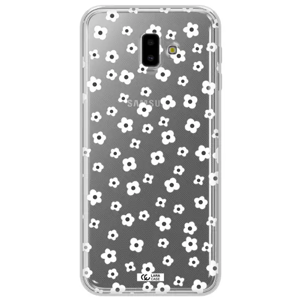 Five Petal White Flower Samsung J6 Plus Clear TPU Case
