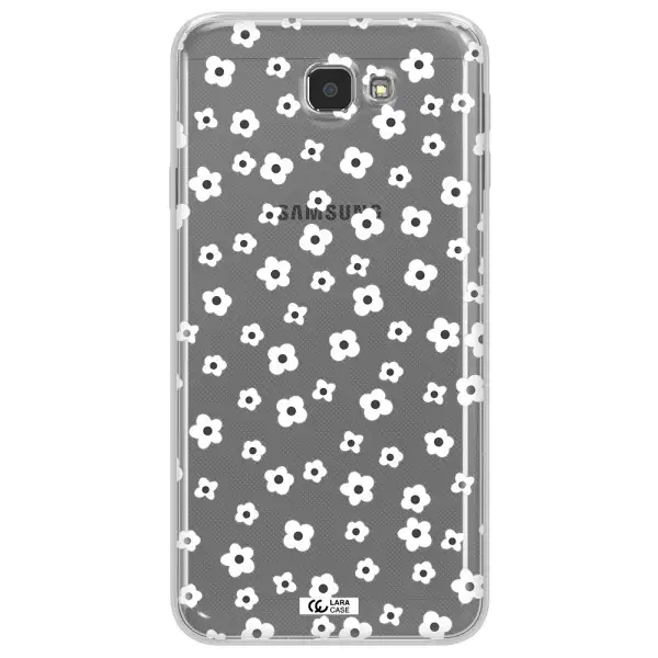 Five Petal White Flower Samsung J7 Prim Clear TPU Case