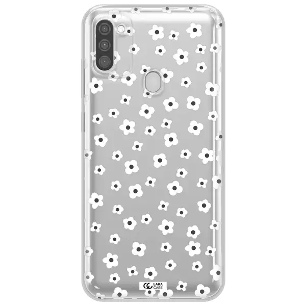 Five Petal White Flower Samsung M11 Clear TPU Case