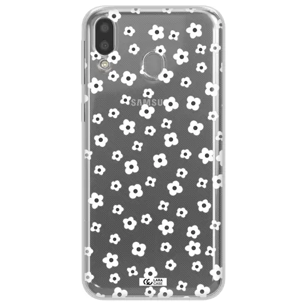 Five Petal White Flower Samsung M20 Clear TPU Case