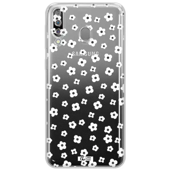 Five Petal White Flower Samsung M30 Clear TPU Case