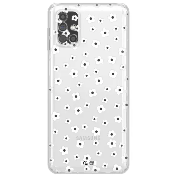Five Petal White Flower Samsung M51 Clear TPU Case