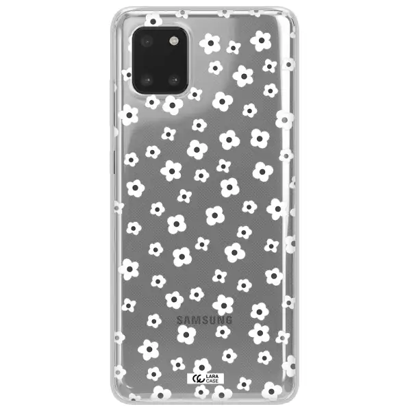 Five Petal White Flower Samsung Note 10 Lite Clear TPU Case
