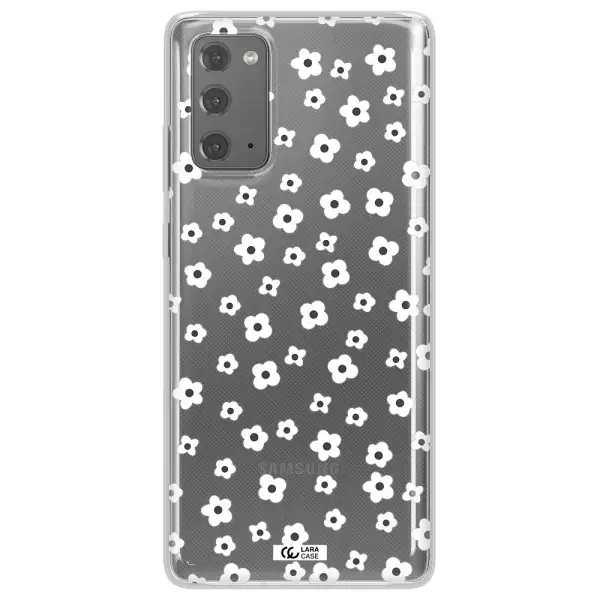 Five Petal White Flower Samsung Note 20 Clear TPU Case