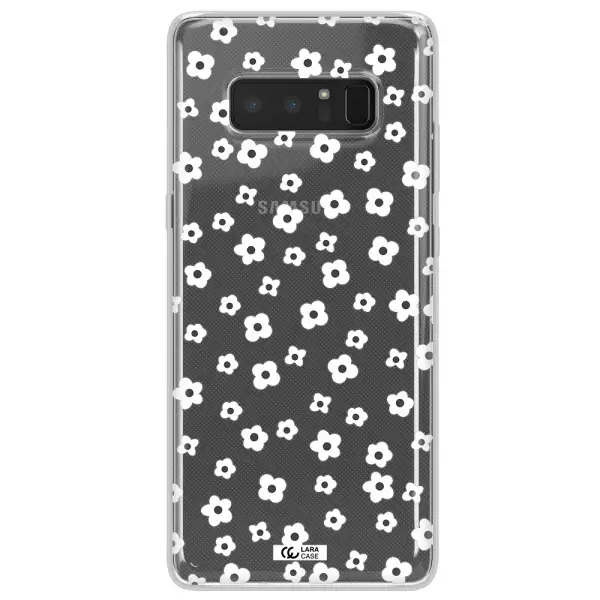 Five Petal White Flower Samsung Note 8 Clear TPU Case