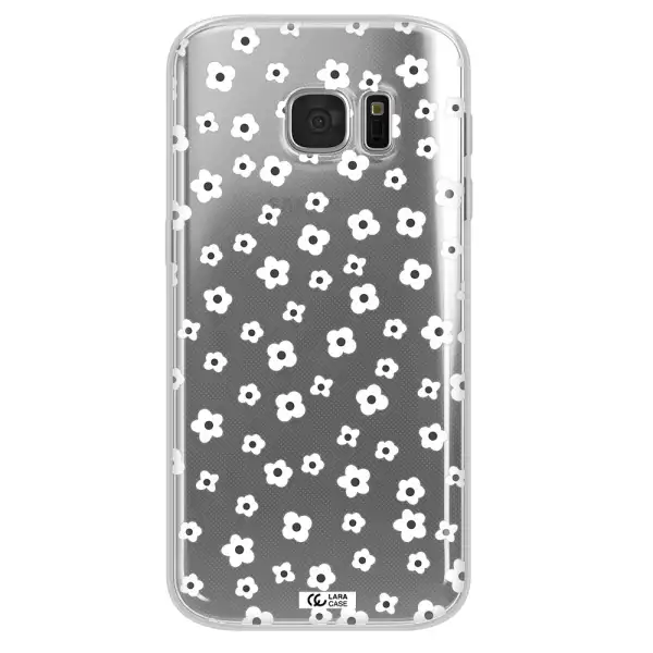 Five Petal White Flower Samsung S 7 Clear TPU Case