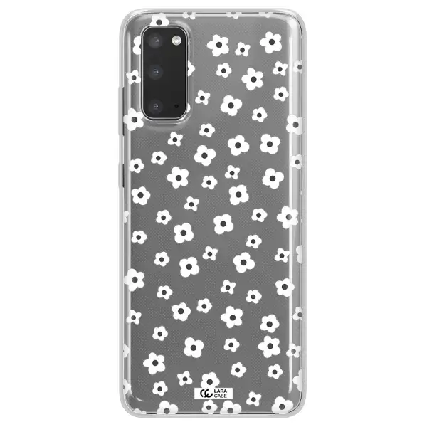 Five Petal White Flower Samsung S20 Clear TPU Case