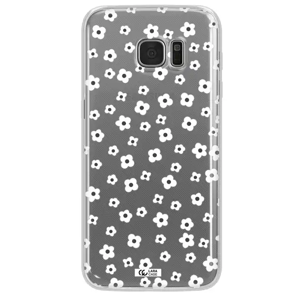 Five Petal White Flower Samsung S7 Edge Clear TPU Case
