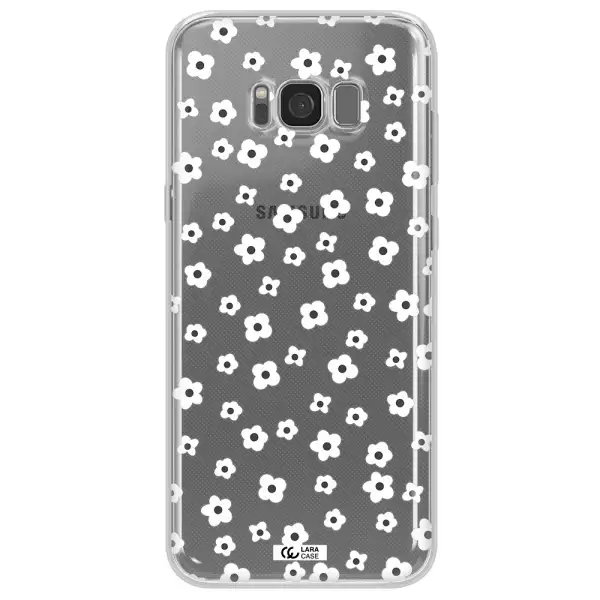 Five Petal White Flower Samsung S8 Plus Clear TPU Case