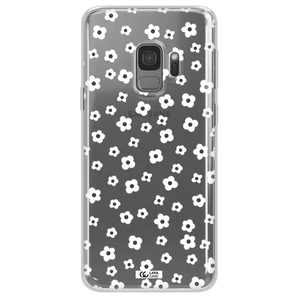 Five Petal White Flower Samsung S9 Clear TPU Case