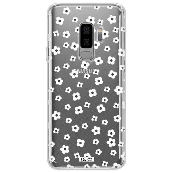 Five Petal White Flower Samsung S9 Plus Clear TPU Case