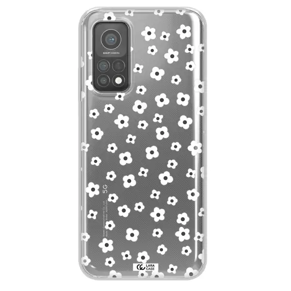 Five Petal White Flower Xiaomi Mi 10 T Pro Clear TPU Case