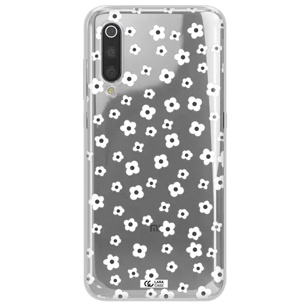 Five Petal White Flower Xiaomi Mi 9 Clear TPU Case