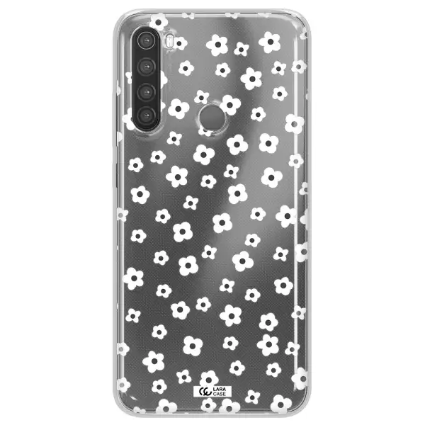 Five Petal White Flower Xiaomi Note 8 Clear TPU Case