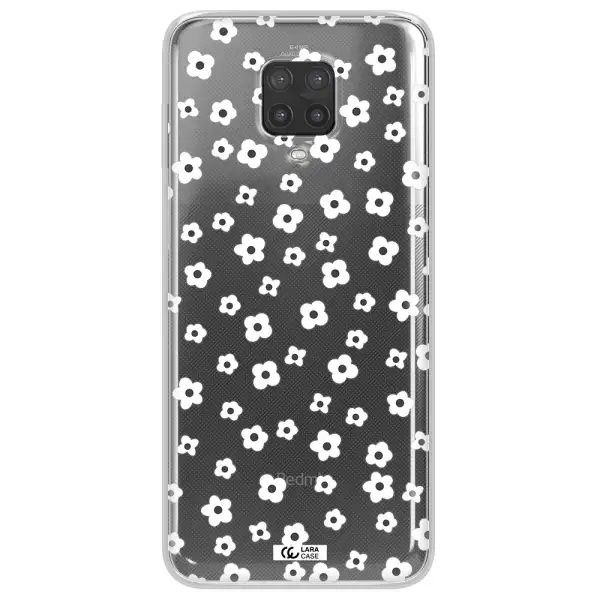 Five Petal White Flower Xiaomi Note 9 Pro Clear TPU Case