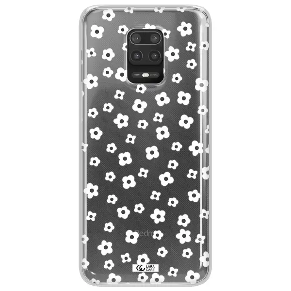 Five Petal White Flower Xiaomi Note 9S Clear TPU Case