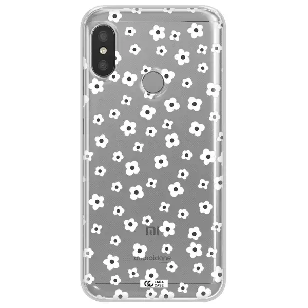 Five Petal White Flower Xiaomi Redmi 6 Pro Clear TPU Case