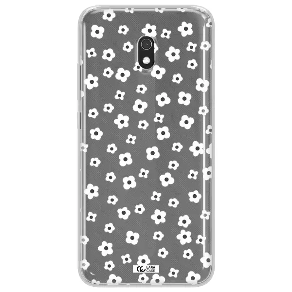 Five Petal White Flower Xiaomi Redmi 8A Clear TPU Case