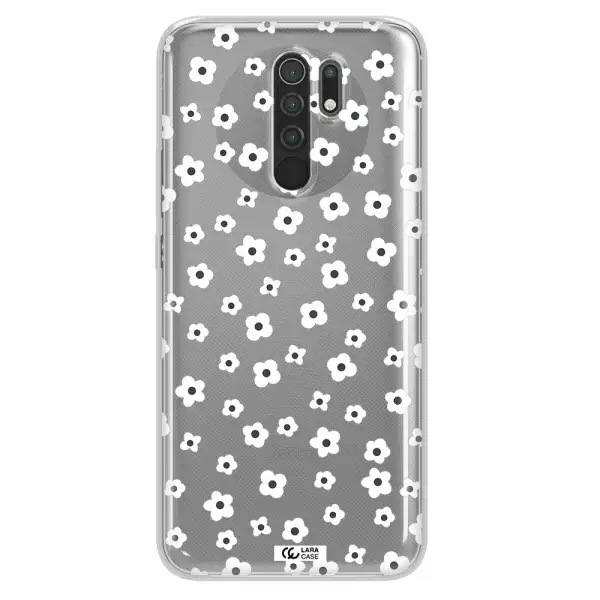 Five Petal White Flower Xiaomi Redmi 9 Clear TPU Case