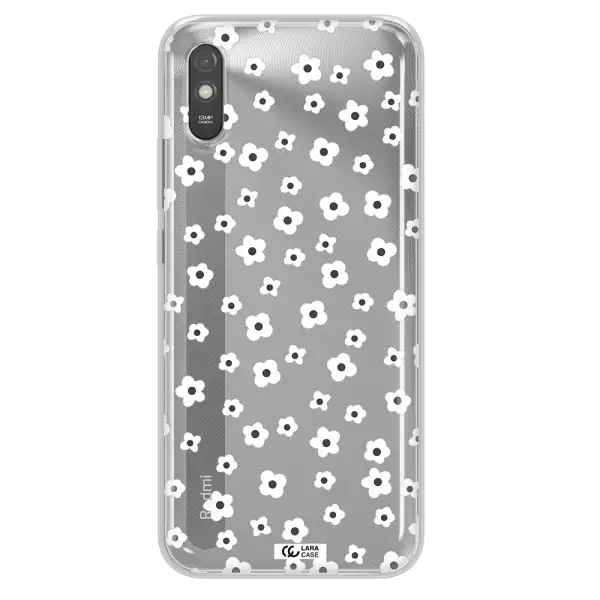 Five Petal White Flower Xiaomi Redmi 9A Clear TPU Case