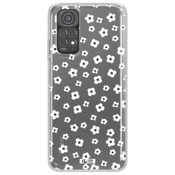 Five Petal White Flower Xiaomi Redmi Note 11 Clear TPU Case