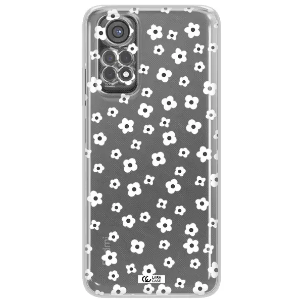 Five Petal White Flower Xiaomi Redmi Note 11S Clear Tpu Case