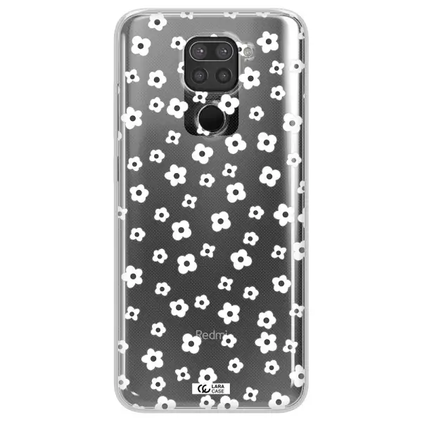 Five Petal White Flower Xiaomi Redmi Note 9 Clear TPU Case