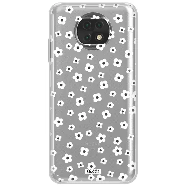 Five Petal White Flower Xiaomi Redmi Note 9T Clear Tpu Case
