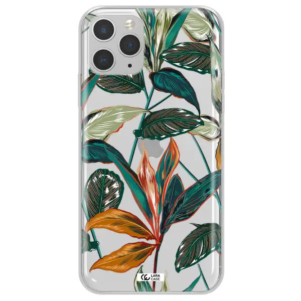 Colorful Tropical Leaves Apple iPhone 11 pro max Clear TPU Case