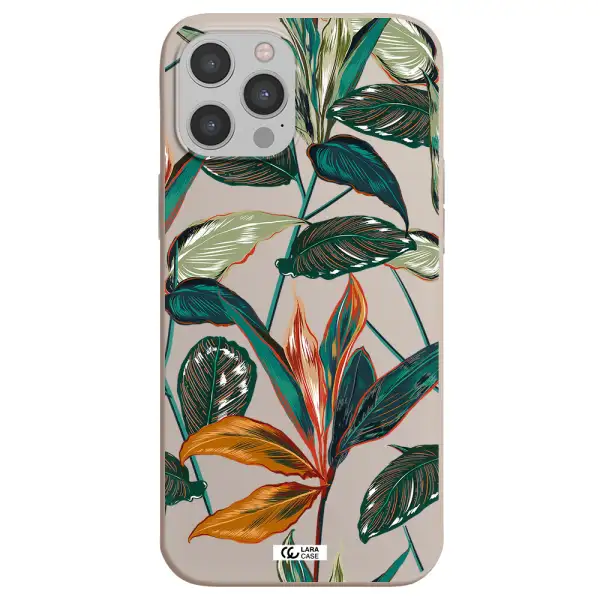 Colorful Tropical Leaves Apple iPhone 12 pro max Silicone Stone Case