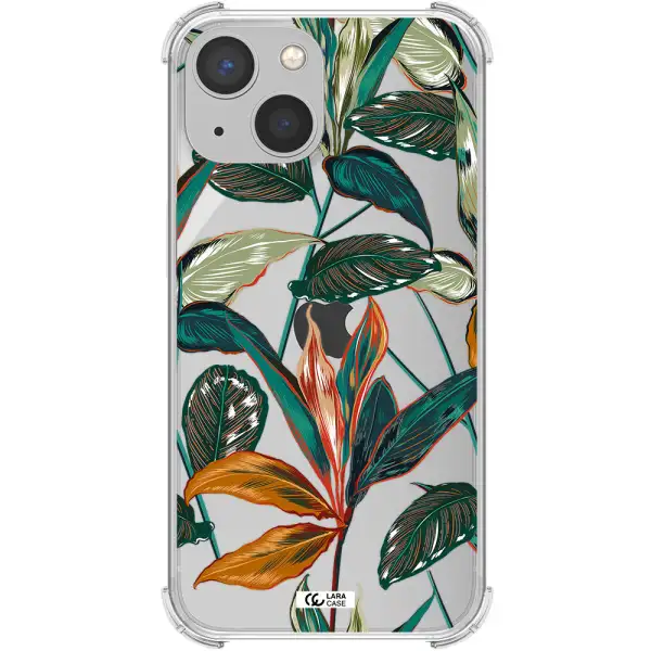Colorful Tropical Leaves Apple iPhone 13 Clear PC Case